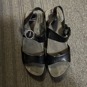 Dansko Black Leather Sandals